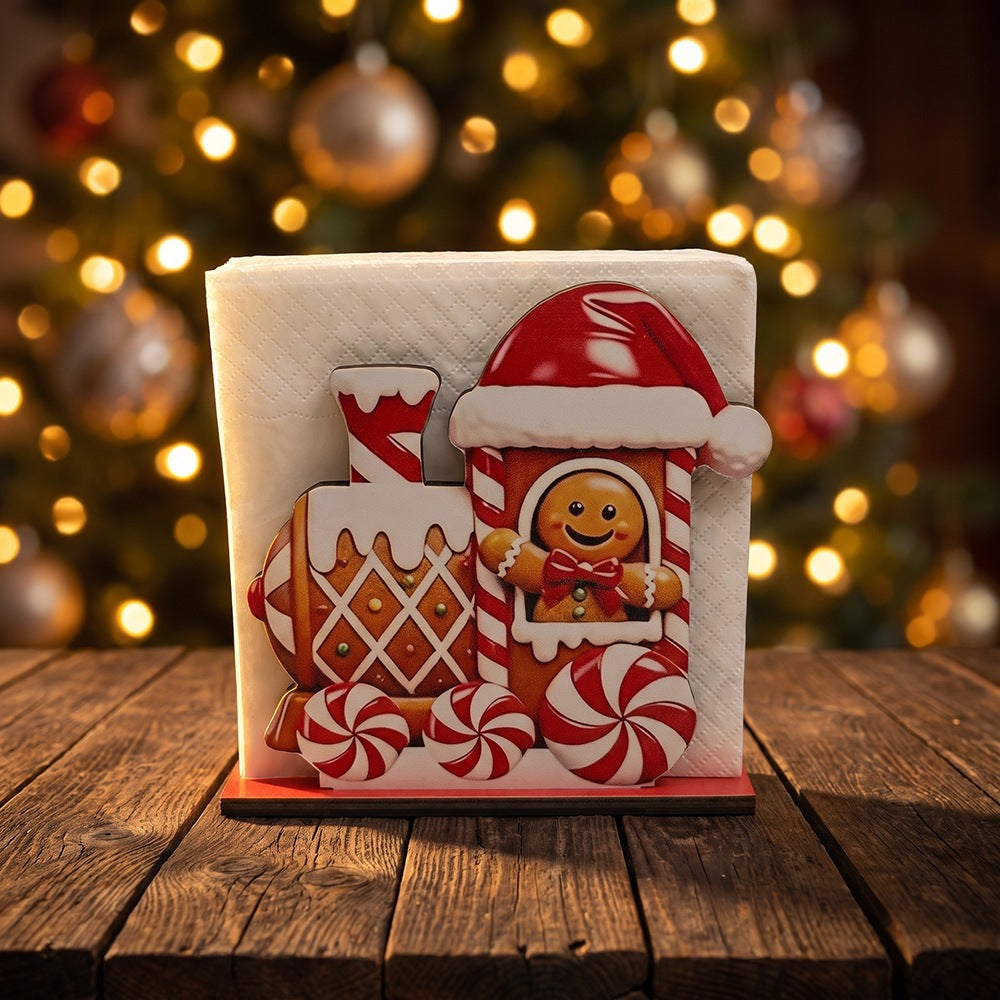 Christmas decoration with gingerbread house motifs