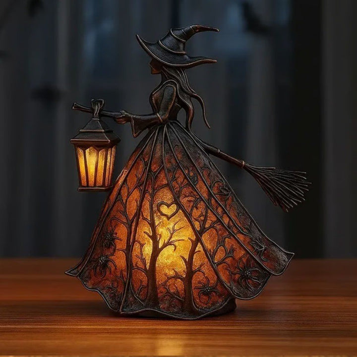 Decorative witch table lamp