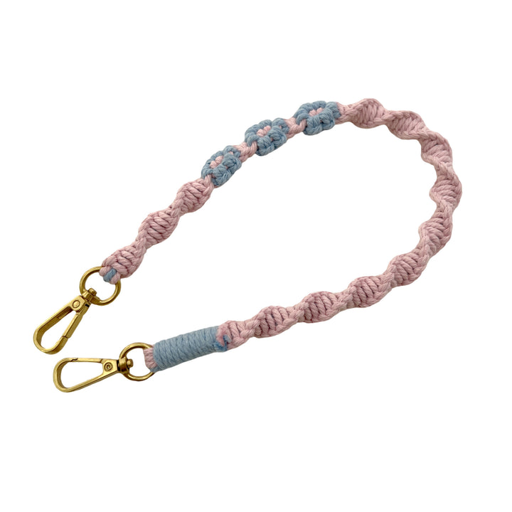 Macrame Dog Leash with Floral Accents