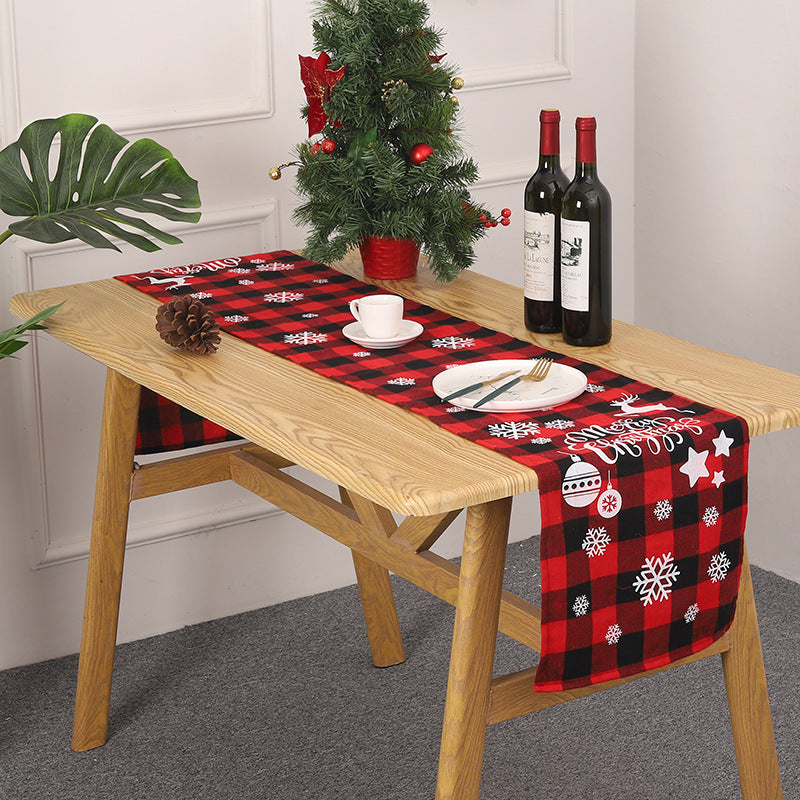 Festive table runner with Christmas motif