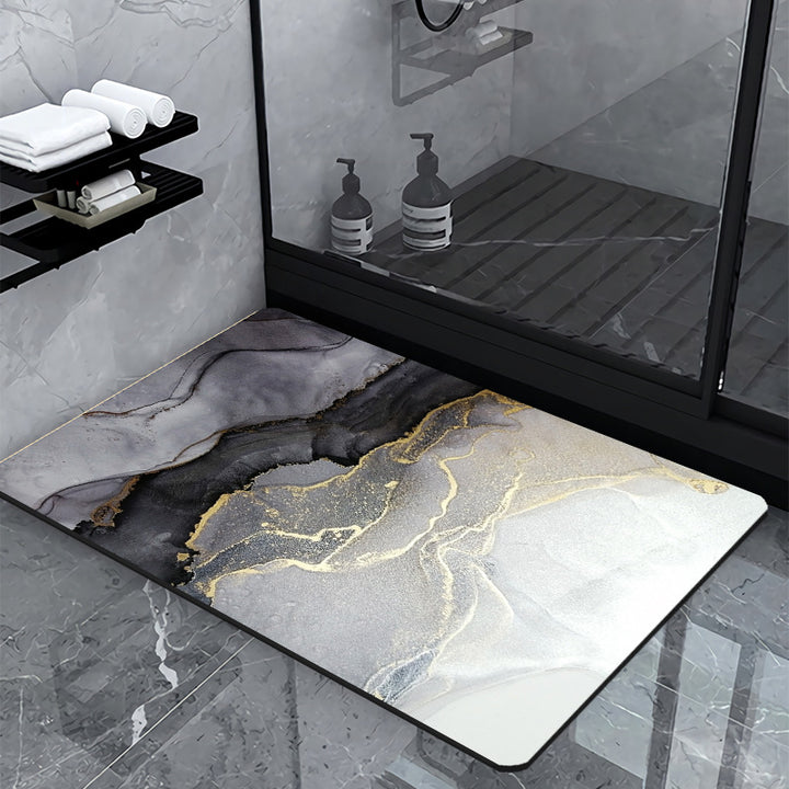 Luxury Marble-Effect Bath Mat