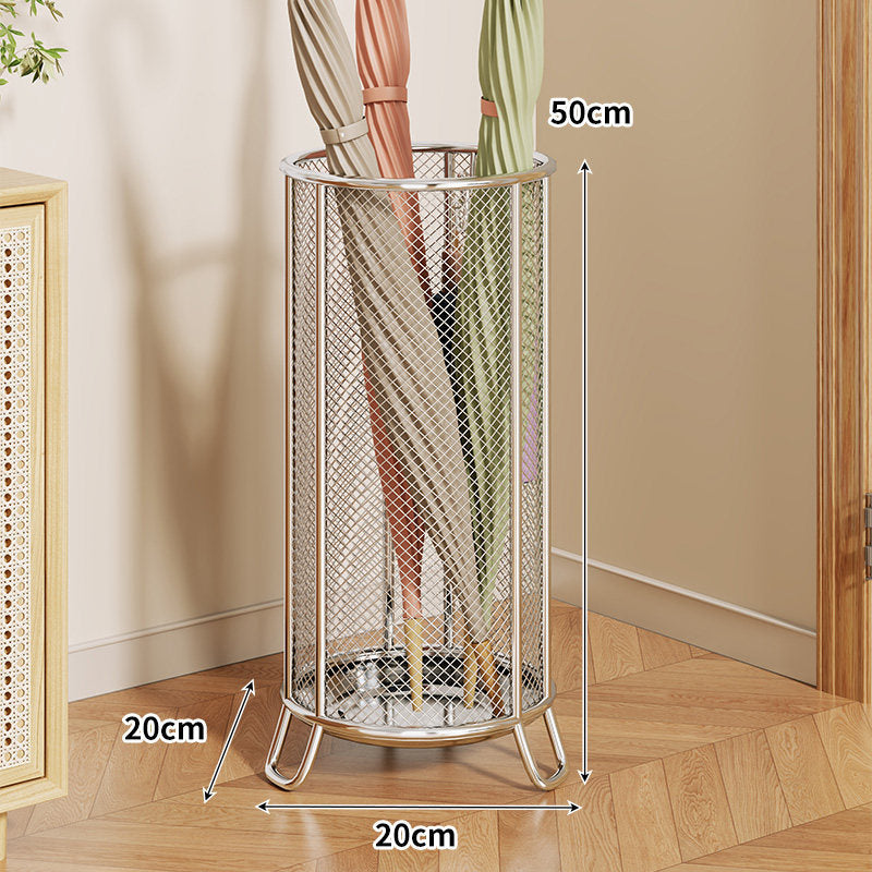 Tall Cylindrical Mesh Metal Umbrella Stand