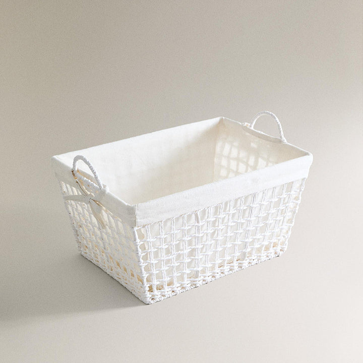 Handcrafted storage basket made of soft natural material