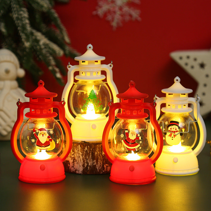 Decorative Christmas lantern with Santa Claus motif