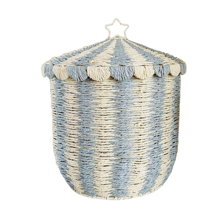 Handmade storage basket in playful design