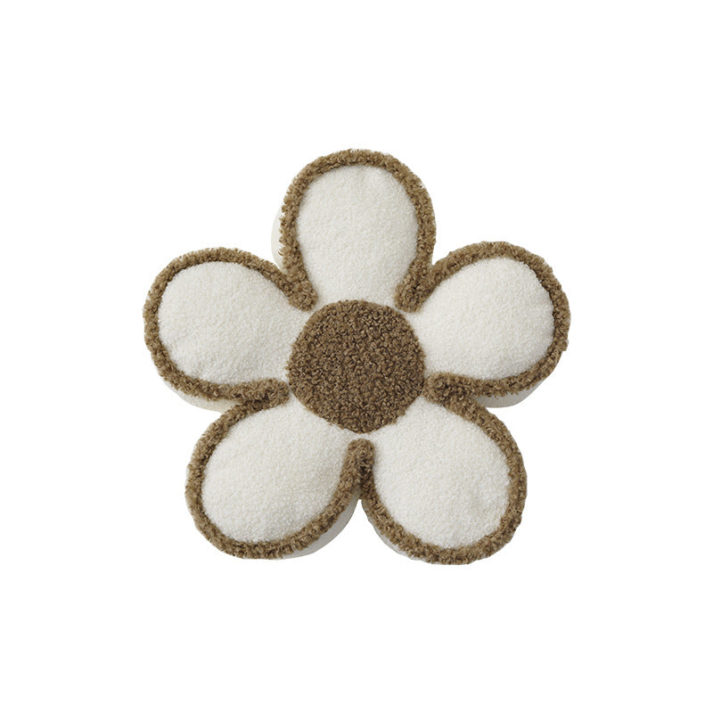 Flower-shaped short-pile bath mat made of soft tufting with non-slip backing