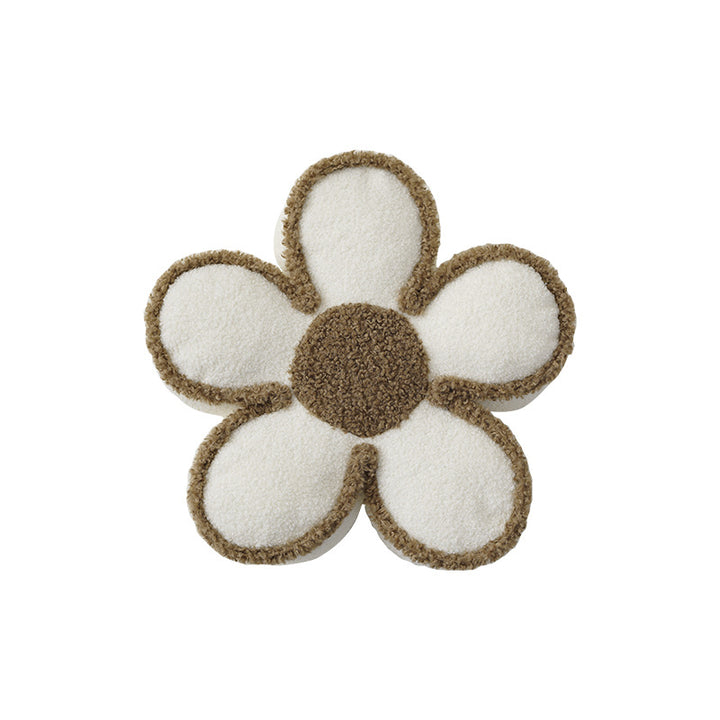 Flower-shaped short-pile bath mat made of soft tufting with non-slip backing