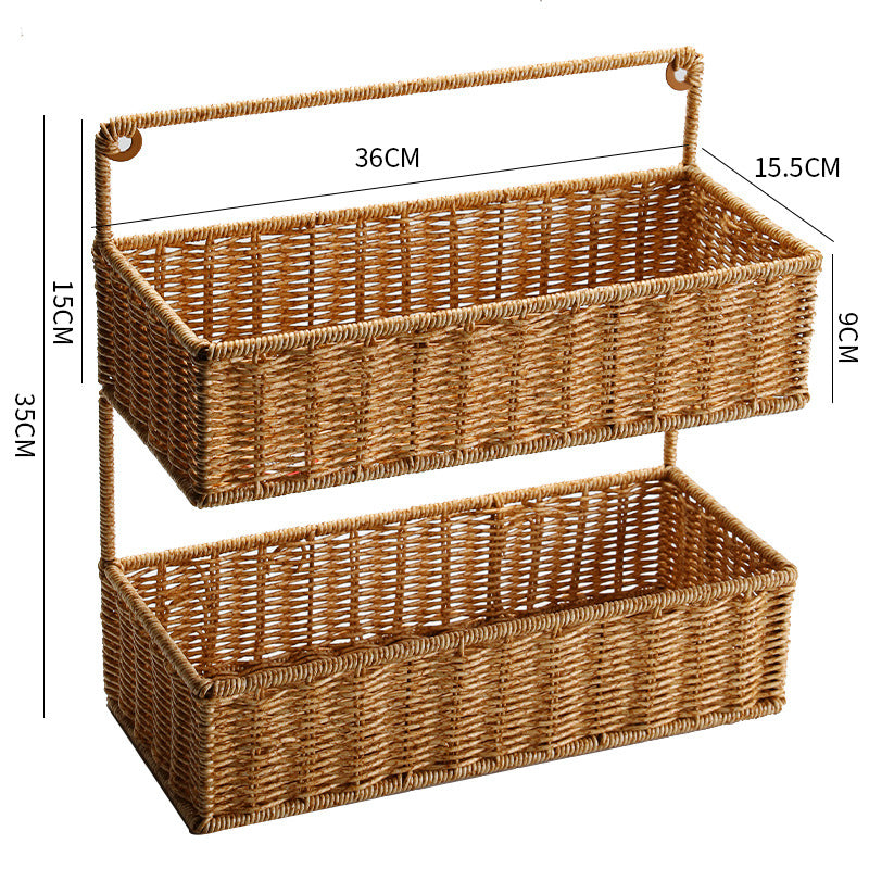 Double Tier Woven Storage Basket