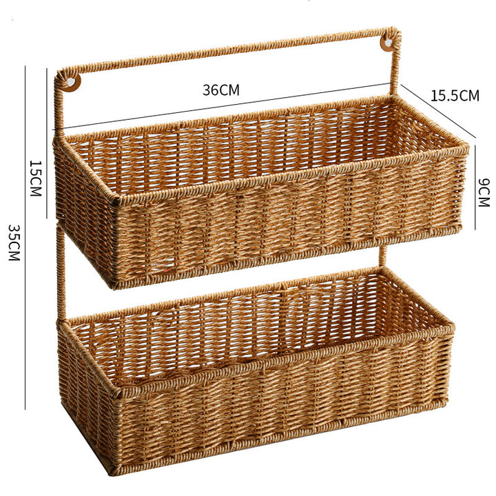 Double Tier Woven Storage Basket