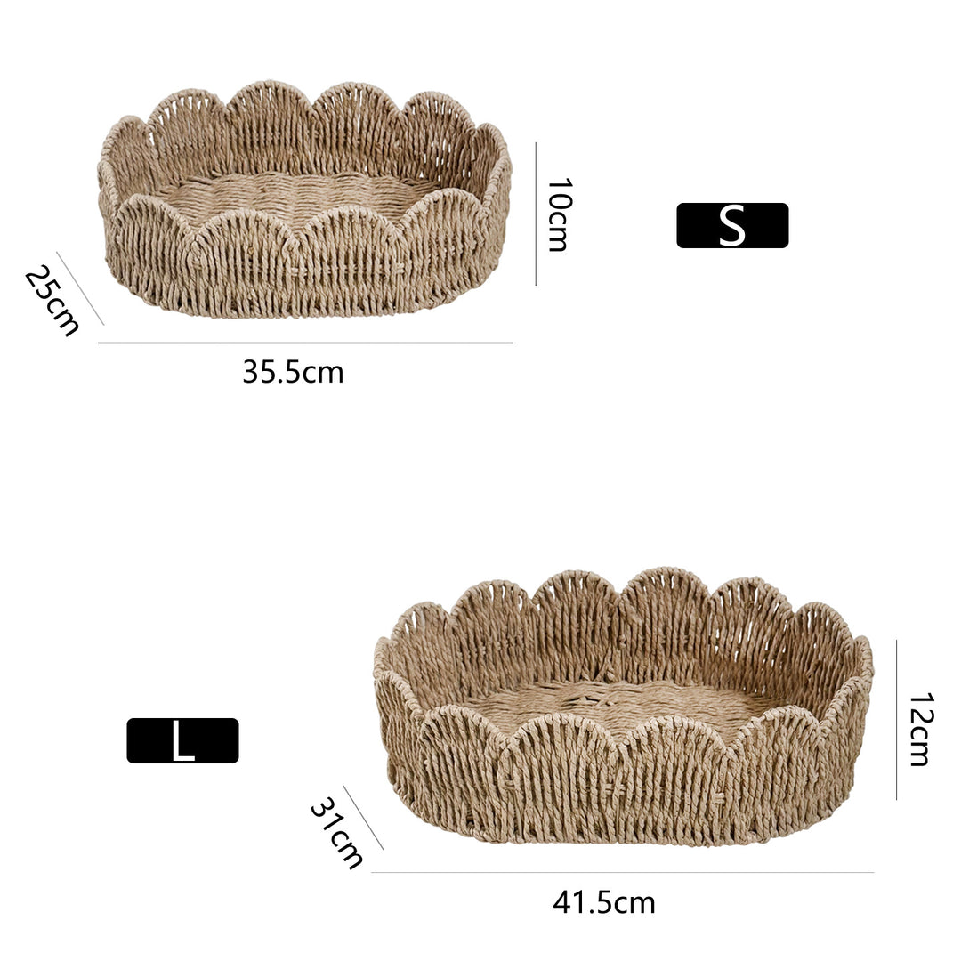 Decorative hand-woven storage basket
