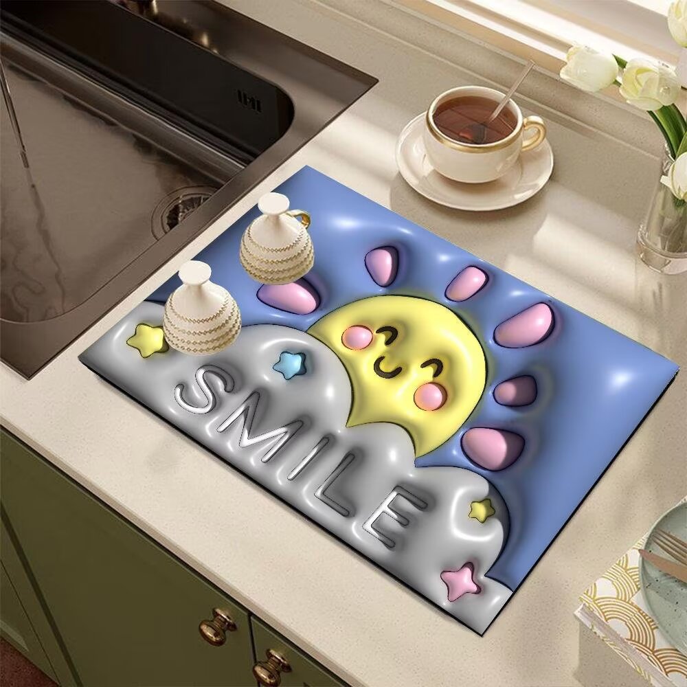 Cute Cartoon Dog-Themed Kitchen Mat