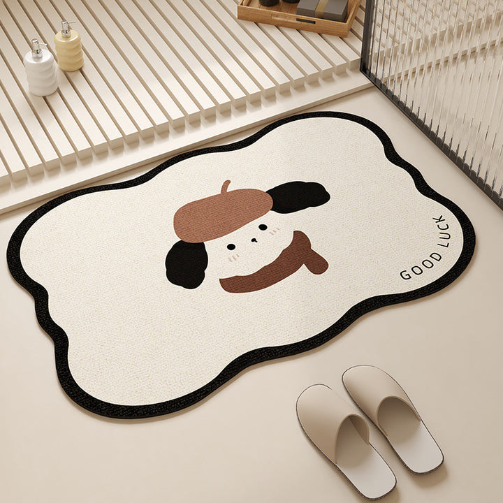 Playful Pet-Themed Absorbent Mat