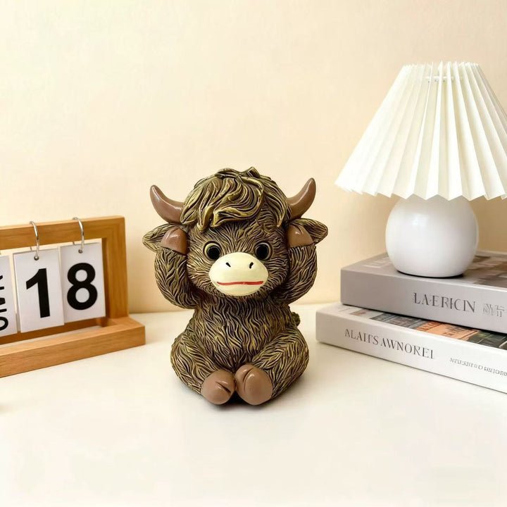Whimsical Highland Cow Figurine