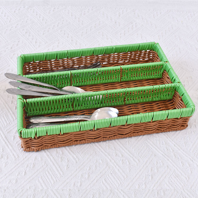 Multi-Tiered Woven Storage Tray