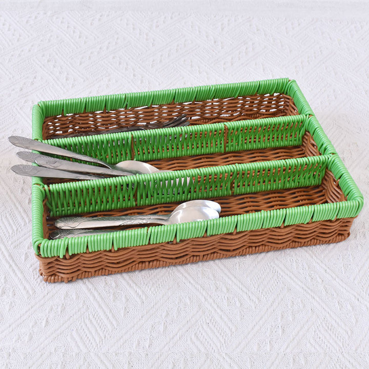 Multi-Tiered Woven Storage Tray