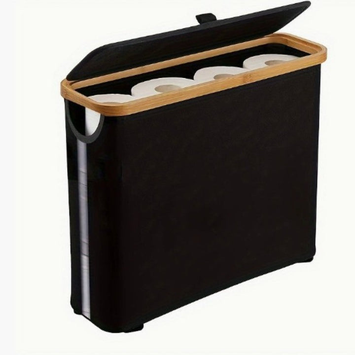 Multifunctional laundry storage box with bamboo lid