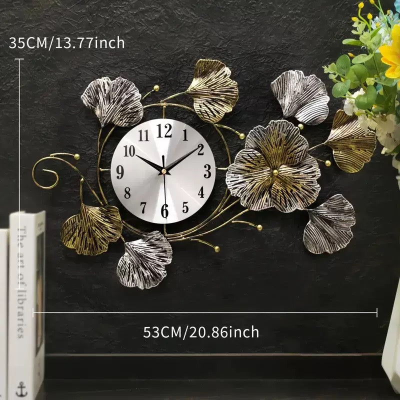 Artistic Floral Wall Clock Sculpture