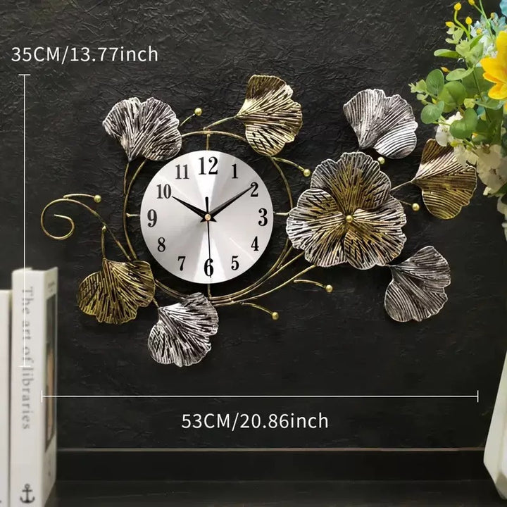 Artistic Floral Wall Clock Sculpture