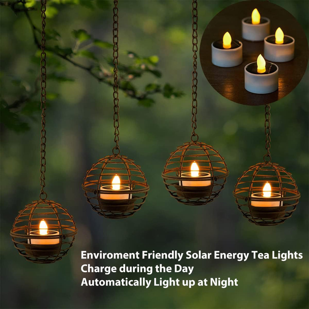Hanging Spherical Wire Tealight Holder Set