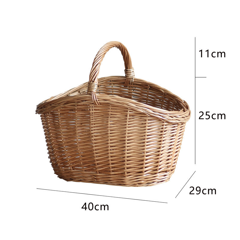 Storage basket made of natural rattan