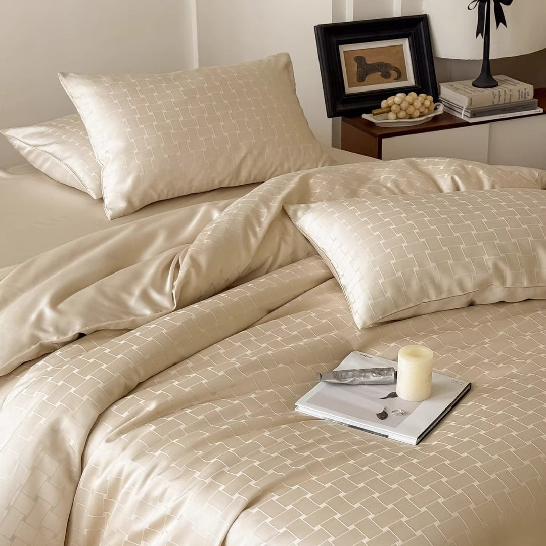 Luxurious Woven Cotton Duvet Cover Set