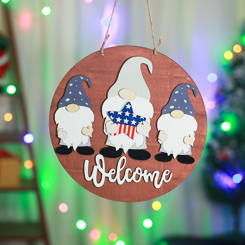 Decorative wooden sign with welcome message