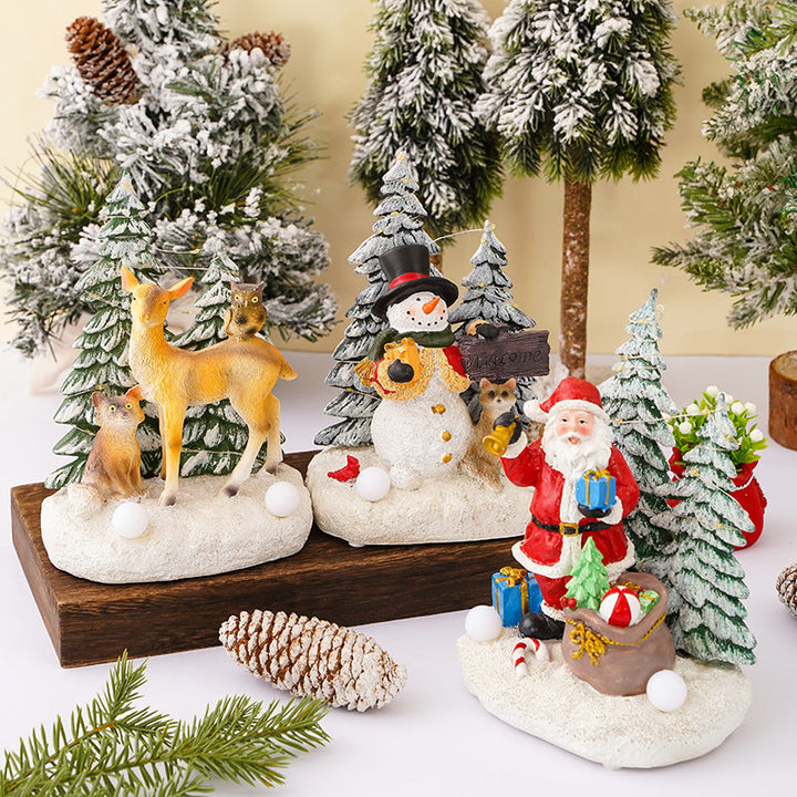 Illuminated Christmas decorative figure with animals