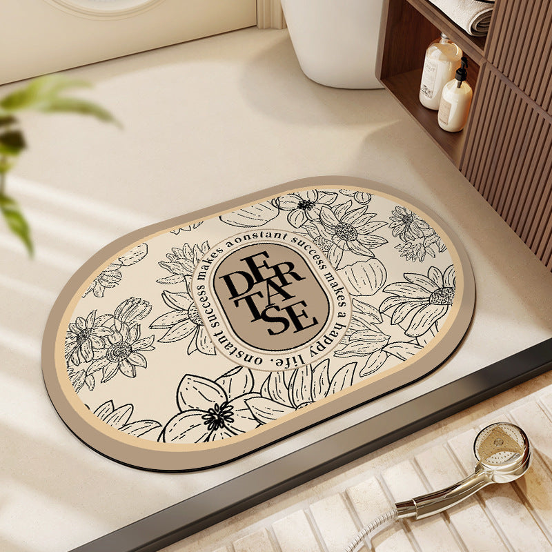 Decorative Oval Indoor Mat for Home