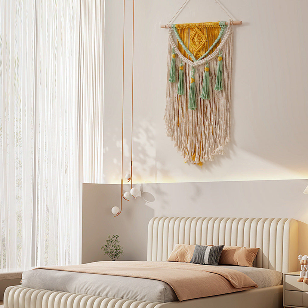 Macramé Wall Hanging Tapestry with Decorative Fringe