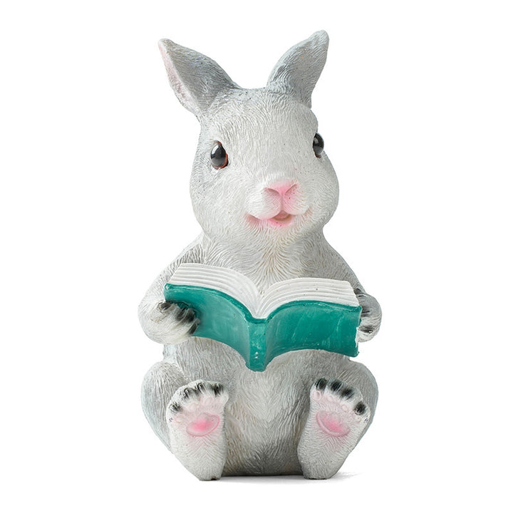 Adorable Reading Rabbit Figurine