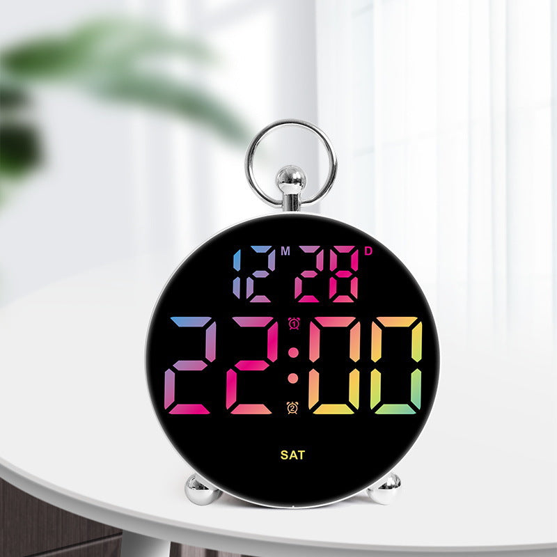 Digital alarm clock with large LED display and alarm function