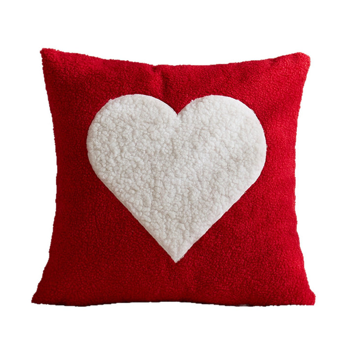 Sherpa Heart Bouclé Texture Decorative Throw Pillow Cover