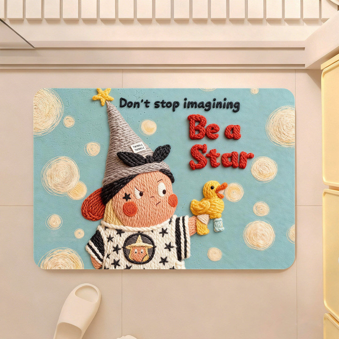 Playful Cartoon Character Shaped Bath Mat