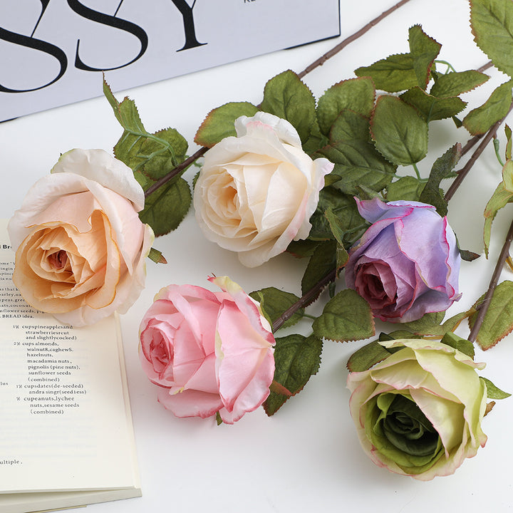 Artificial Silk Rose with Filigree Flowers