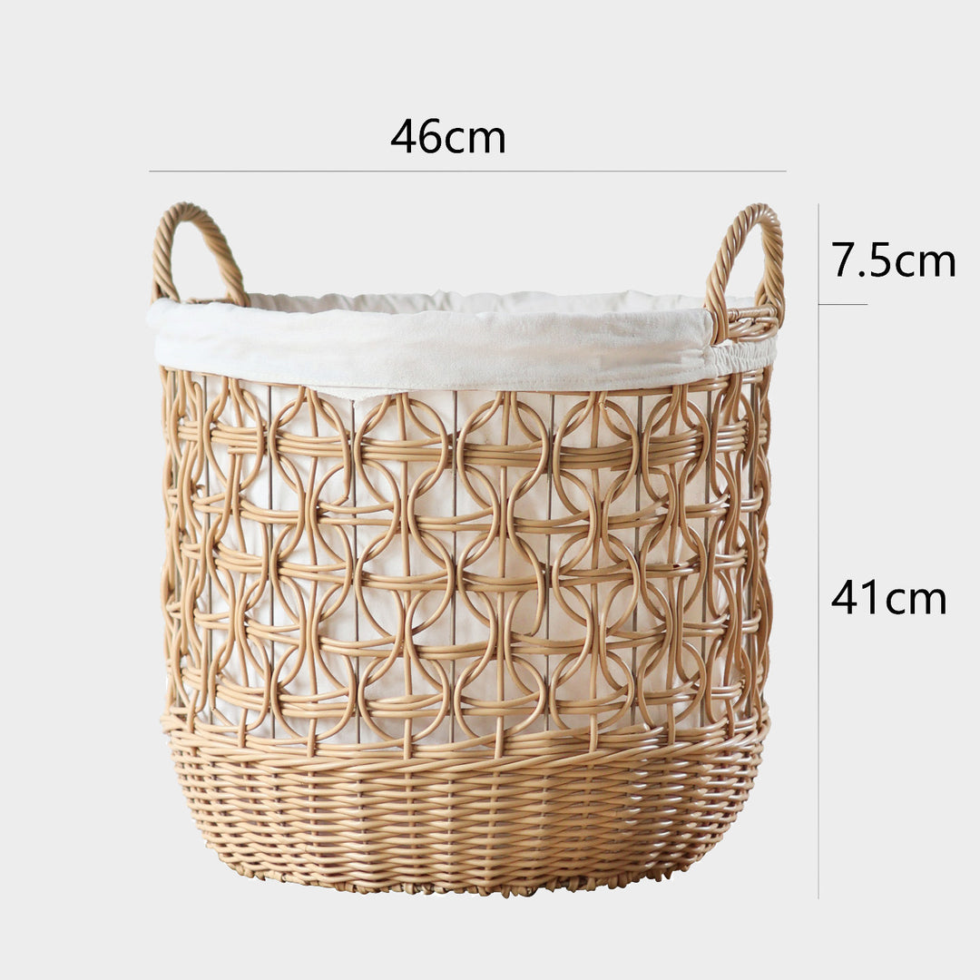 Handwoven storage basket made of natural material