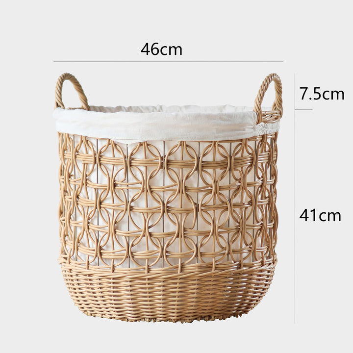 Handwoven storage basket made of natural material