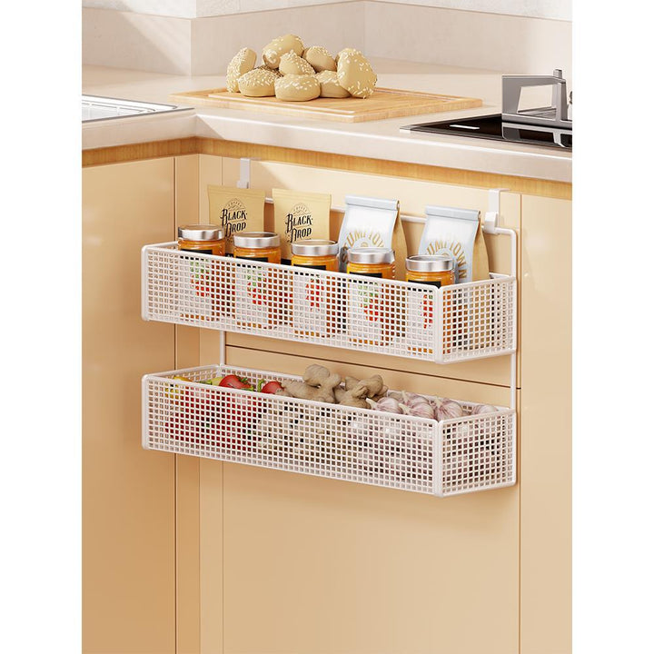 Over-Cabinet Three-Tier Mesh Hanging Pantry Organizer with Removable Baskets