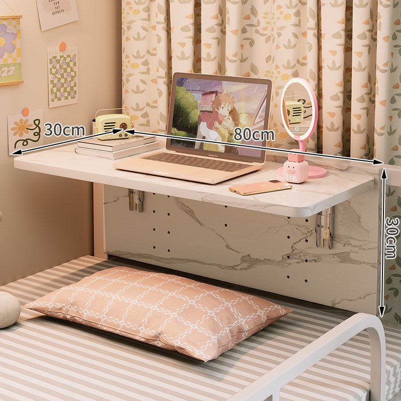 Fold-Down Wall-Mounted Bedside Laptop Shelf with Folding Support Brackets