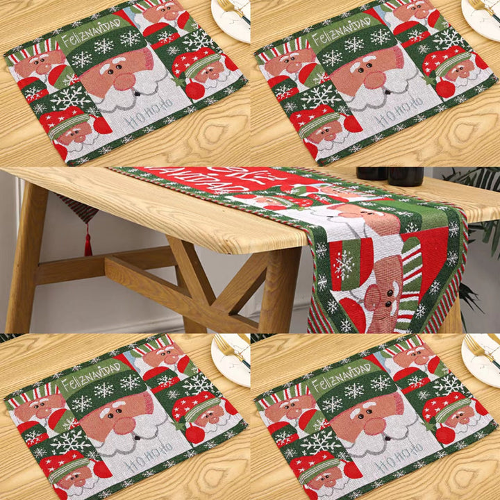 Festive tablecloth with Christmas tree motif