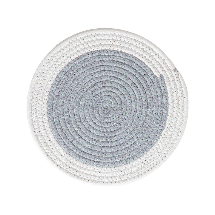Round woven cotton braided rug for living and entrance area
