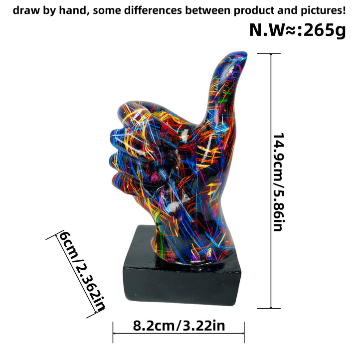 Stylish hand sculptures with colorful design