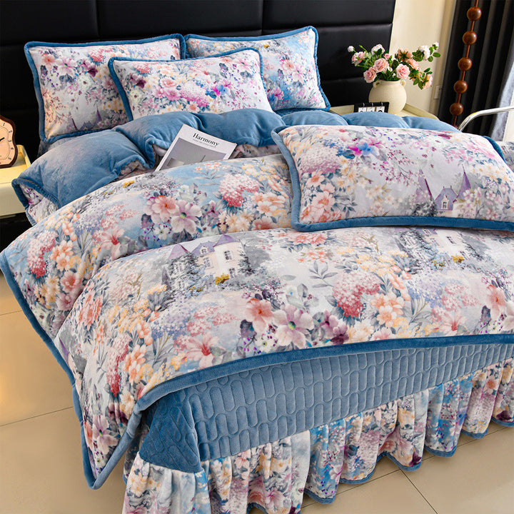 Luxurious Floral Embroidered Bedding Set