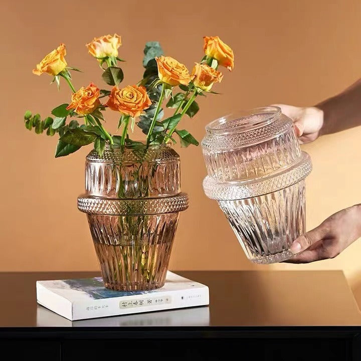 Decorative Textured Glass Planter