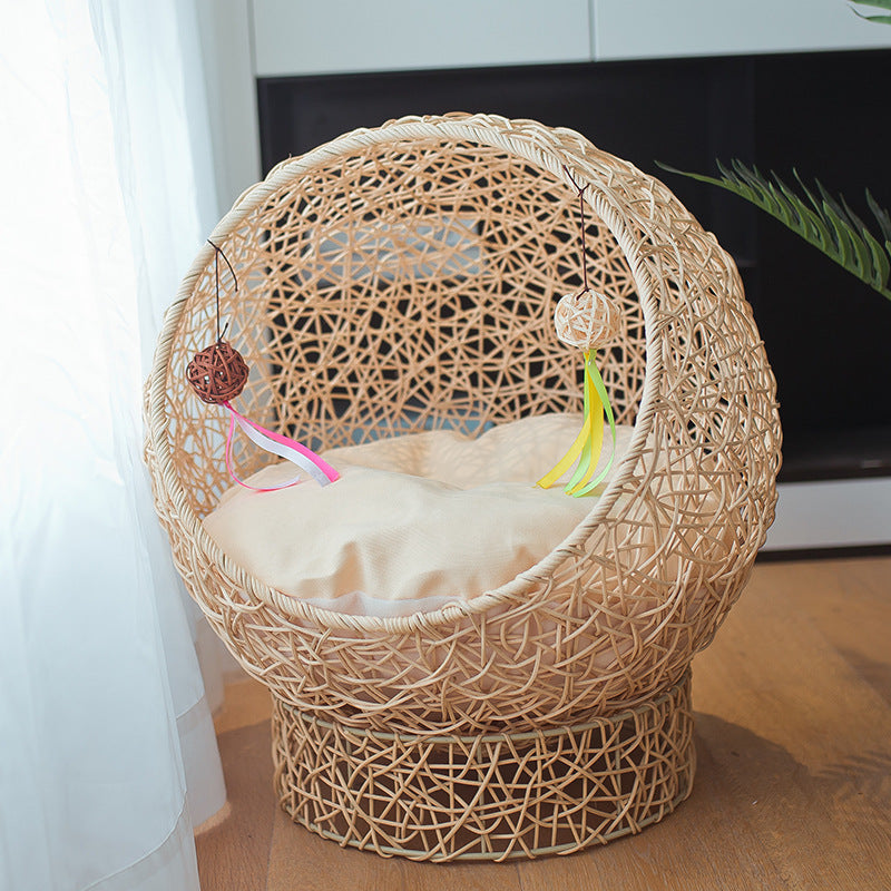 Beef Cat Bed Made of Rattan