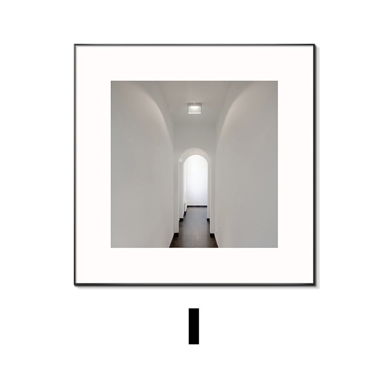 Framed Black and White Architectural Artwork
