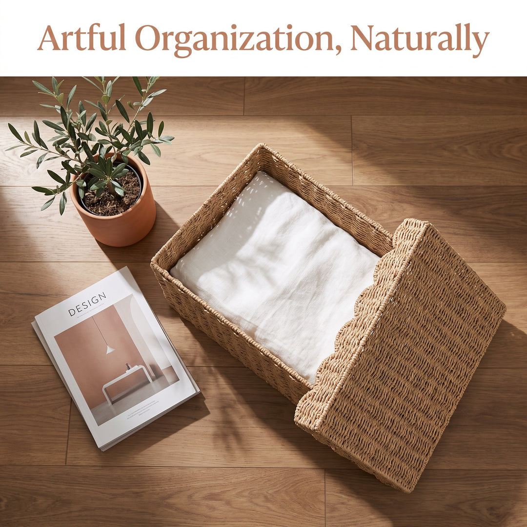 Playful storage basket with lid