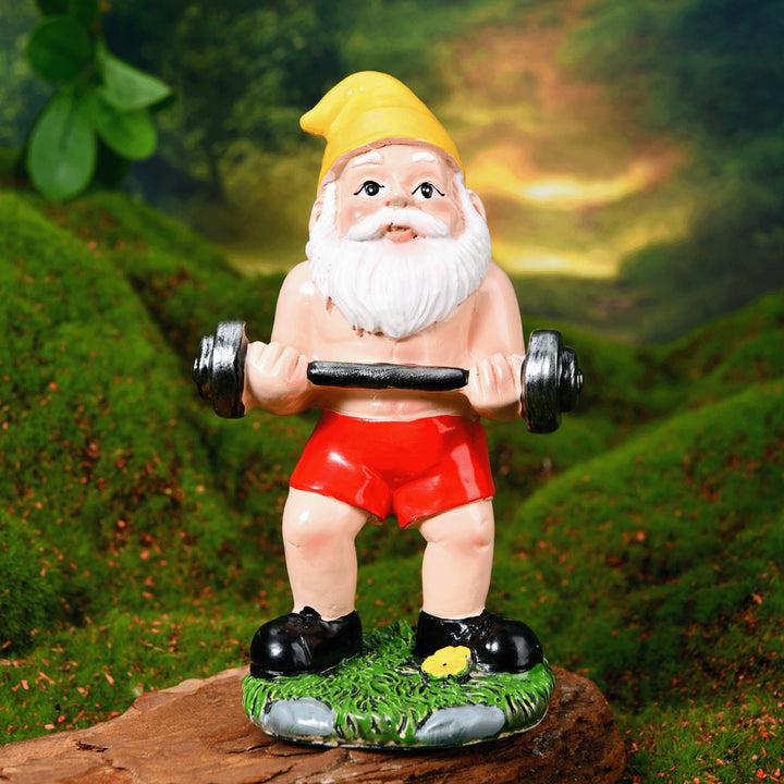 Whimsical Fitness Gnome Figurine