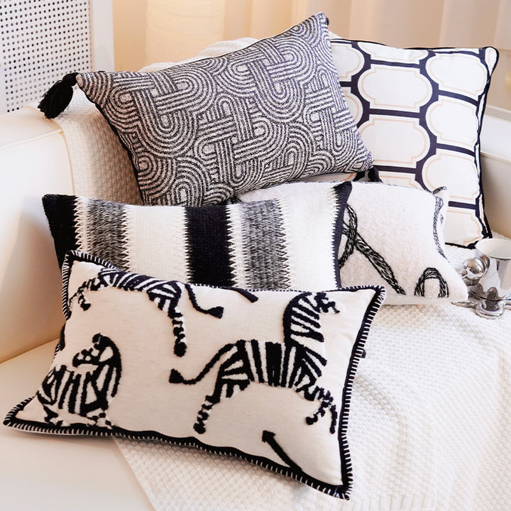 Artistic Abstract Patterned Throw Pillow