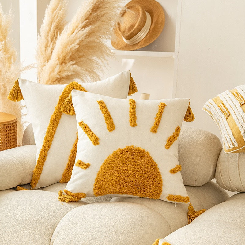 Textured Geometric Pattern Throw Pillow for Sofa Decoration