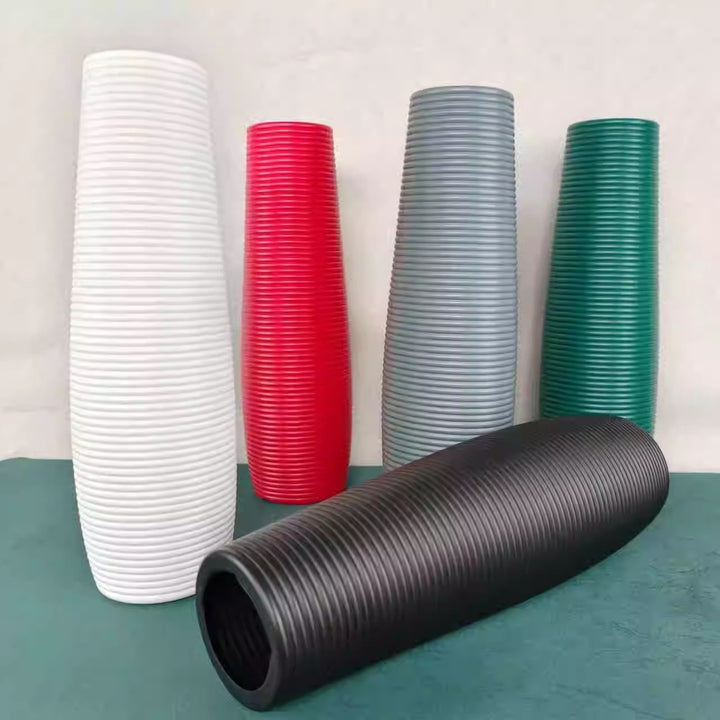 Modern Ribbed Decorative Vase